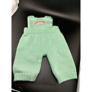 Cabbage Patch Kids Coleco Teal Green Knit Overalls Romper Vtg 1985 Twins Doll